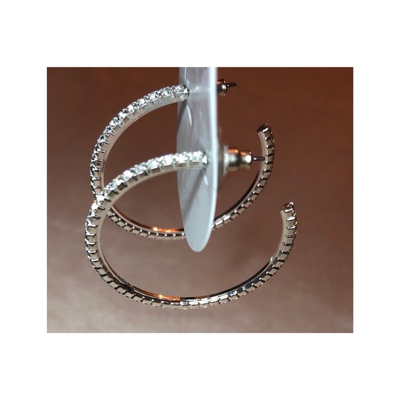 NWT- Crystal Hoop Earrings - Picture 2 of 3